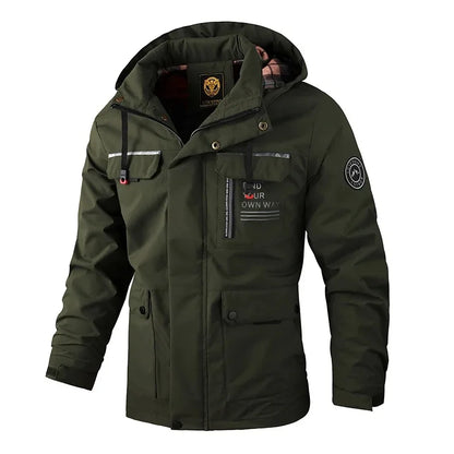 Men’s Waterproof Winter Jacket with Hood and Warm Lining