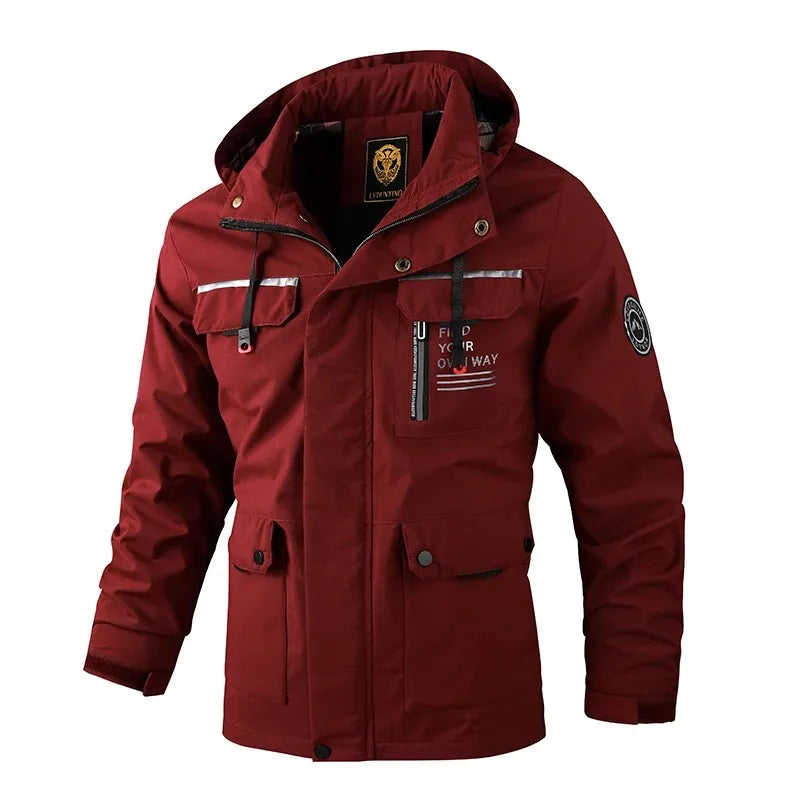 Men’s Waterproof Winter Jacket with Hood and Warm Lining
