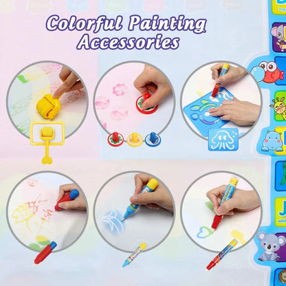 Magic Water Drawing Mat Reusable Painting Board for Kids