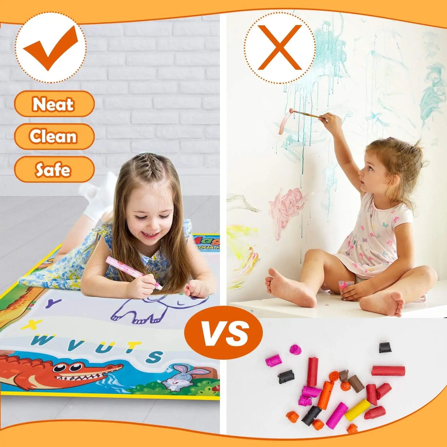 Magic Water Drawing Mat Reusable Painting Board for Kids