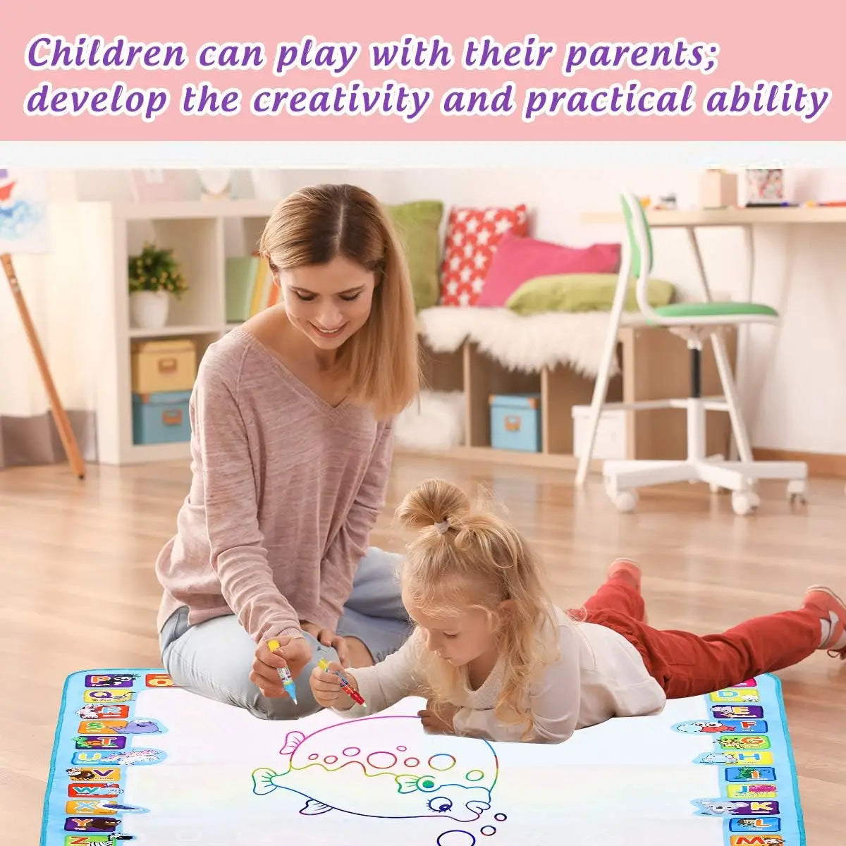 Magic Water Drawing Mat Reusable Painting Board for Kids